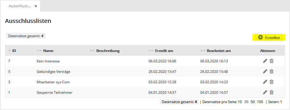 Abonnentenlisten in Journeyrocket